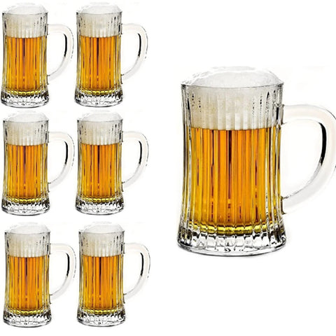 STRIPED BEER MUG - SET OF 6