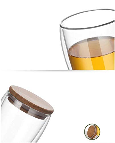 DOUBLE WALLED INSULATED MUG WITH BAMBOO LID 350ML - PACK OF 2