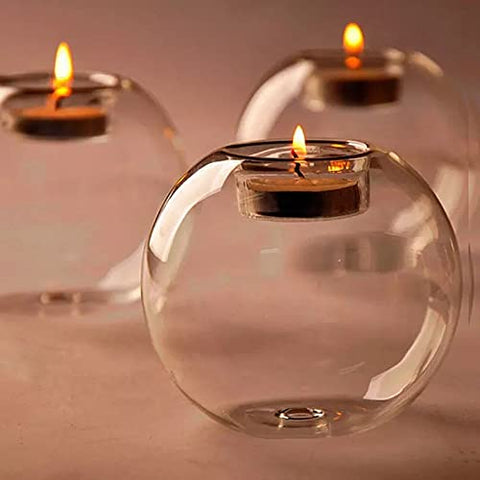 GLASS ORB TEALIGHT CANDLE HOLDER - PACK OF 1