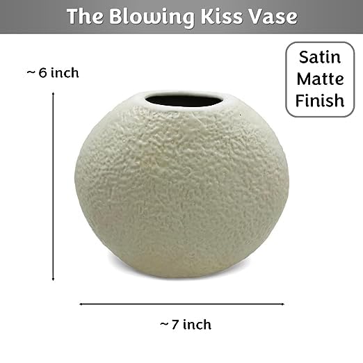 THE BLOWING KISS FACE CERAMIC FLOWER VASE - PACK OF 1