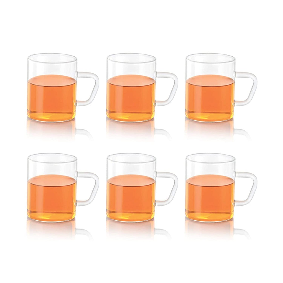 TRANSPARENT GLASS TEA & COFFEE CUPS 190ML - PACK OF 6