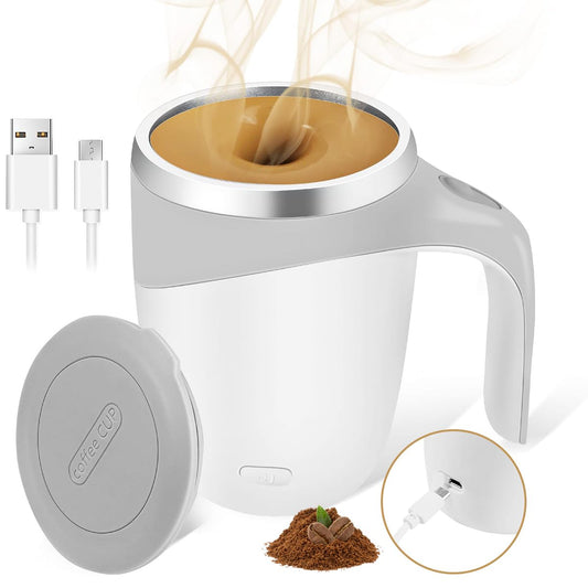 AUTOMATIC MIXING MUG WITH LID FOR COFFEE & TEA