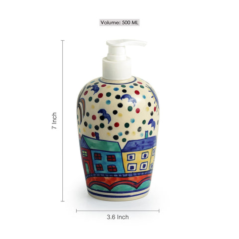 HAND-PAINTED CERAMIC BATHROOM ACCESSORY SET - PACK OF 3