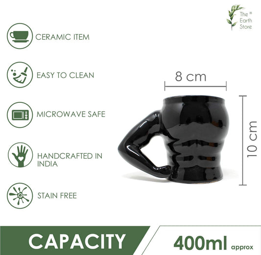 MUSCLE BLACK COFFEE MUG 400ML - PACK OF 2