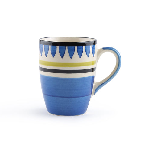 BLUE HANDPAINTED CERAMIC CUP - SET OF 6