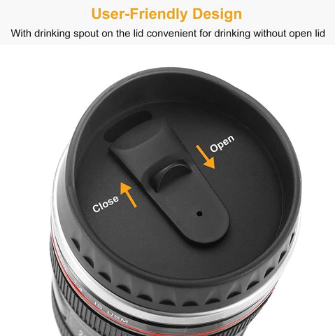 CAMERA LENS COFFEE MUG WITH 2 LID - PACK OF 1