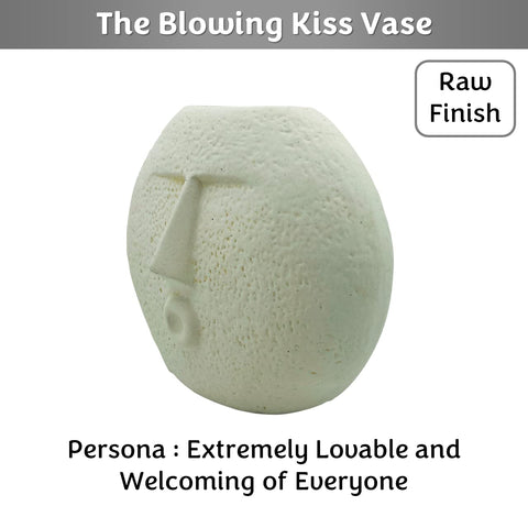 UPBEAT BLOWING KISS FACE VASE - SET OF 2