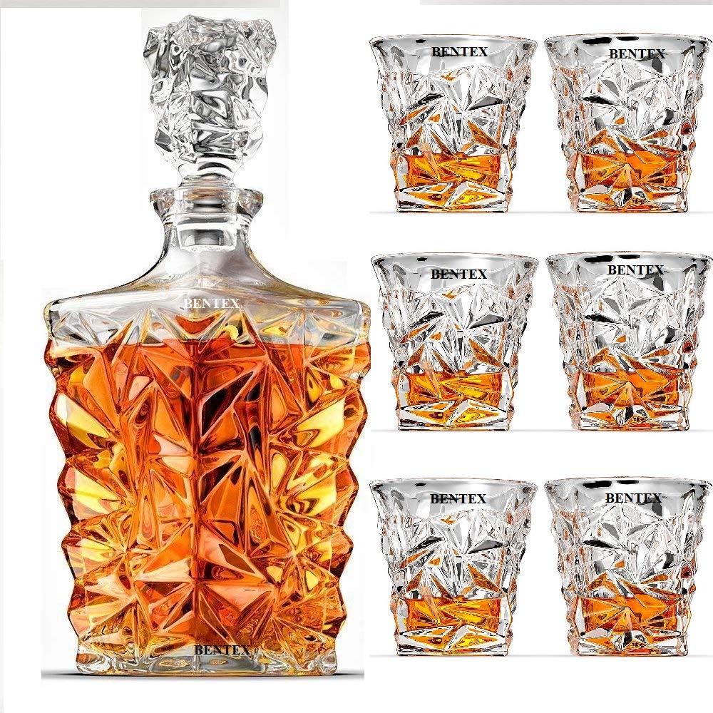 LUXURY GLASS DECANTER SET - PACK OF 7