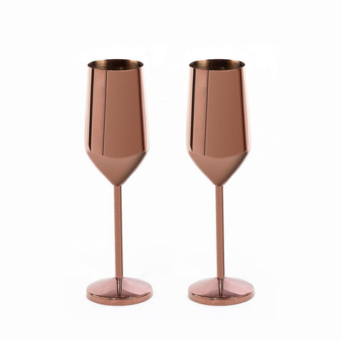 ROSE GOLD CHAMPAGNE WINE GLASS 200ML - PACK OF 2