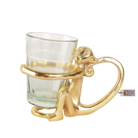 TEA CUP WITH BRASS MONKEY CUP HOLDER - PACK OF 2