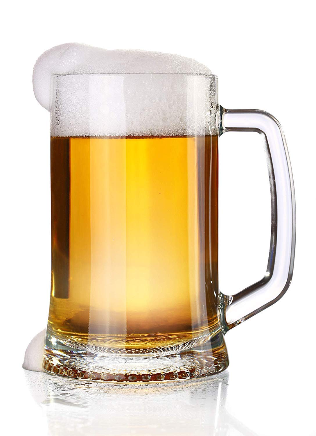 CRYSTAL CLEAR GLASS BEER MUG - SET OF 6