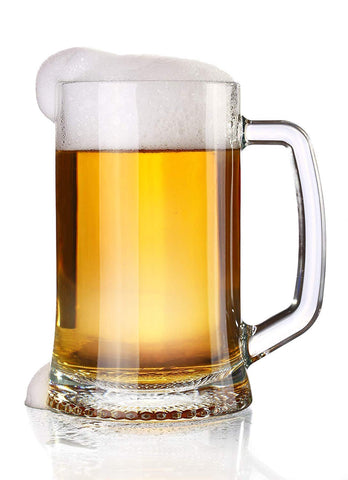 CRYSTAL CLEAR GLASS BEER MUG - SET OF 6