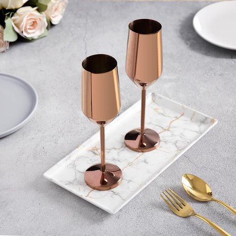 ROSE GOLD CHAMPAGNE WINE GLASS 200ML - PACK OF 2