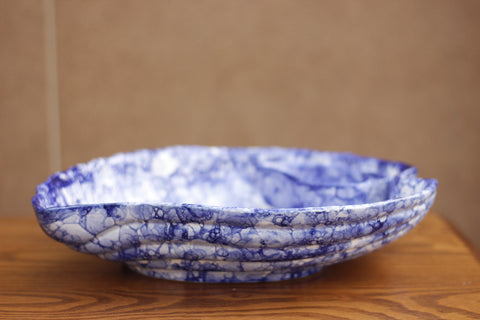 BLUE LEAF PLATTER WITH DIP BOWL